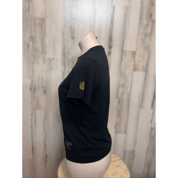 NFL Black Gold Logo Graphic T-Shirt | Women’s Medium Football Fan Top - Picture 4 of 6